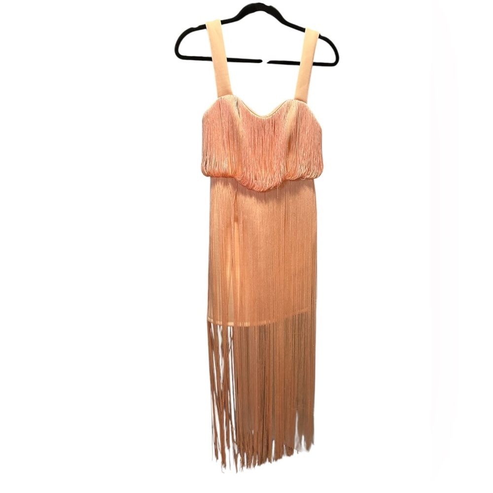 ASOS Elegant Peach Fringe Dress size 6